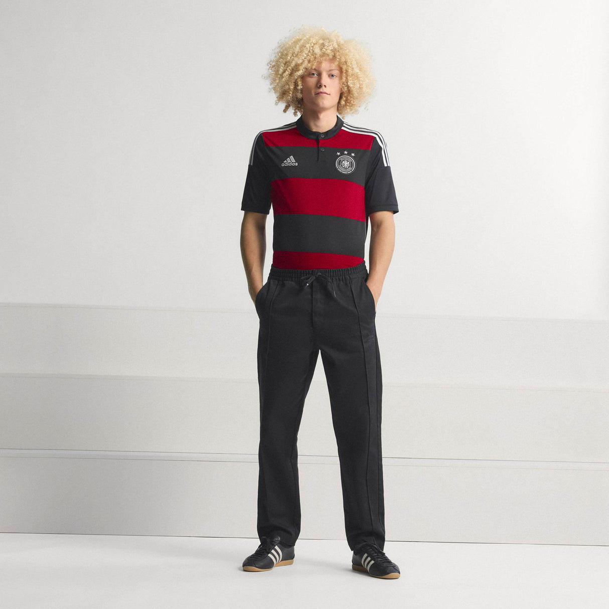 Camiseta de fútbol para hombre adidas Alemania Visitante 2014 - Negro/Rojo/Blanco