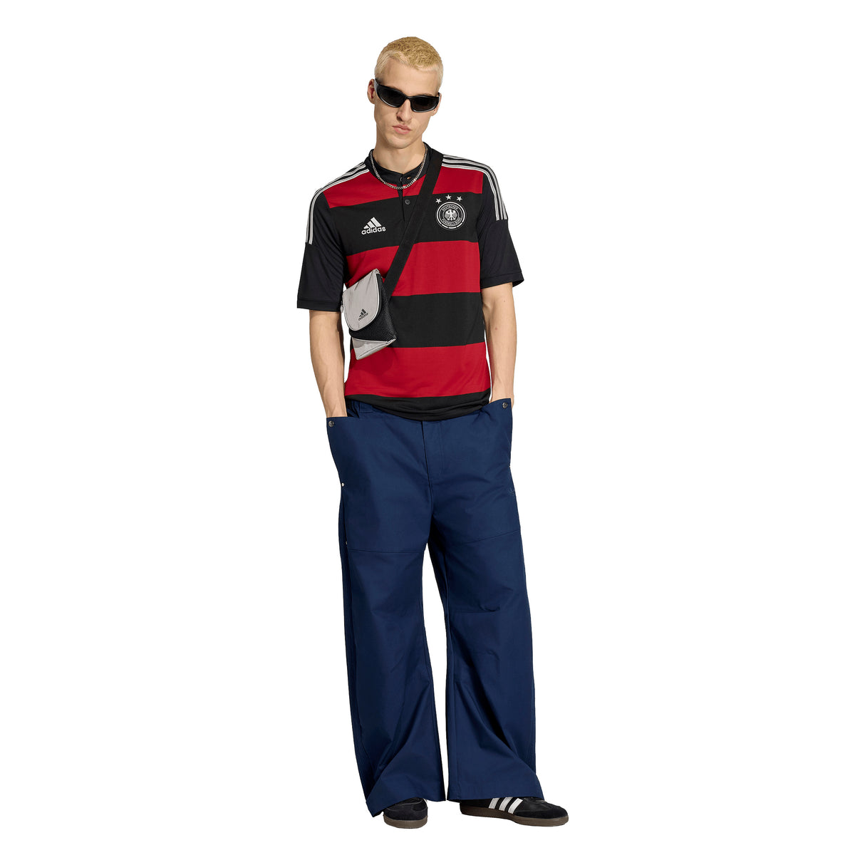 Camiseta de fútbol para hombre adidas Alemania Visitante 2014 - Negro/Rojo/Blanco