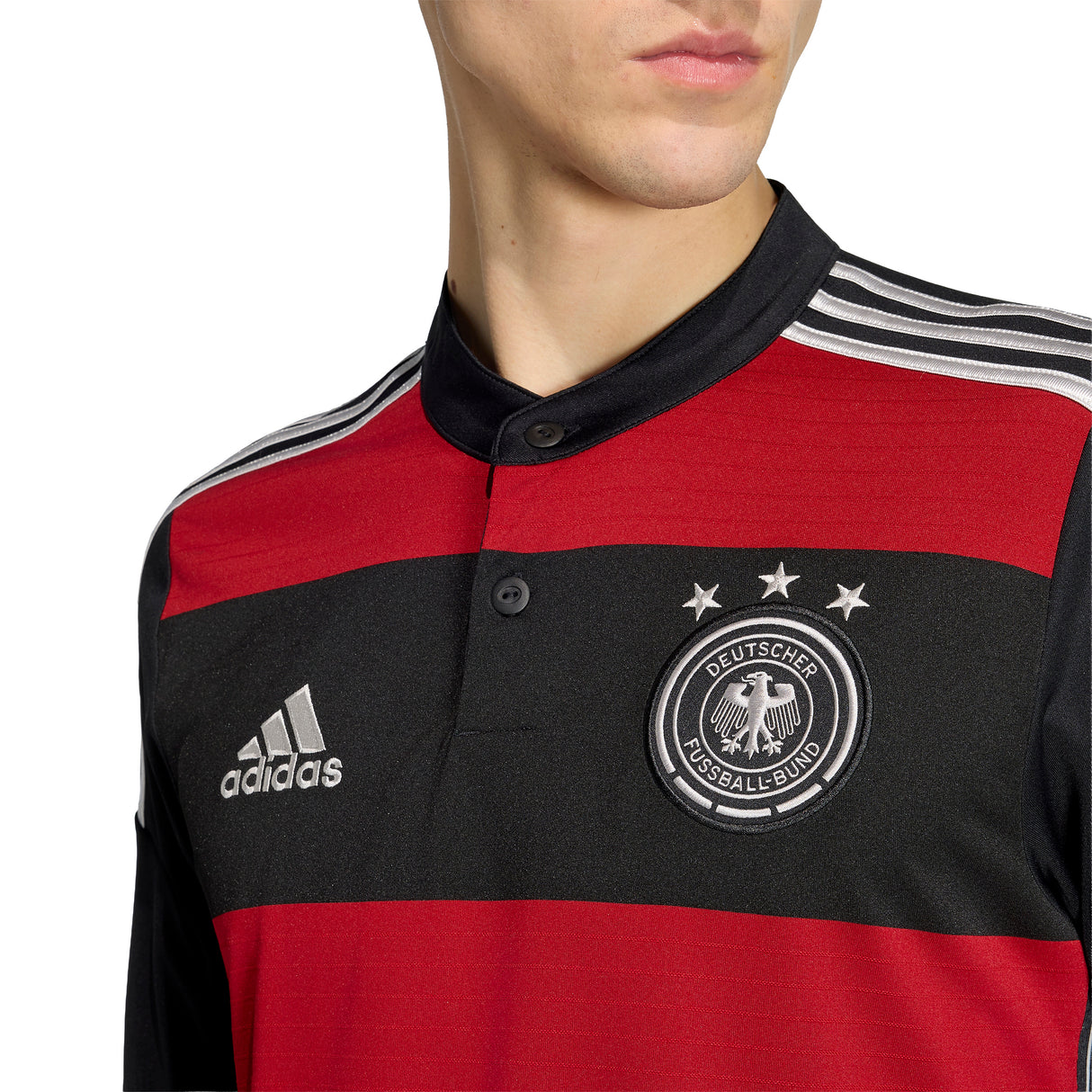 Camiseta de fútbol para hombre adidas Alemania Visitante 2014 - Negro/Rojo/Blanco