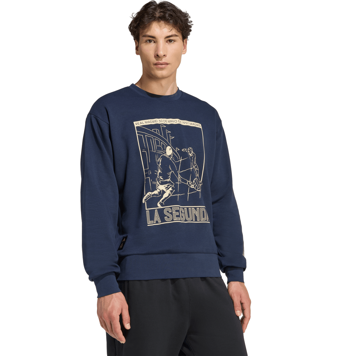 adidas Real Madrid Heritage Crew Men's Sweat - Navy