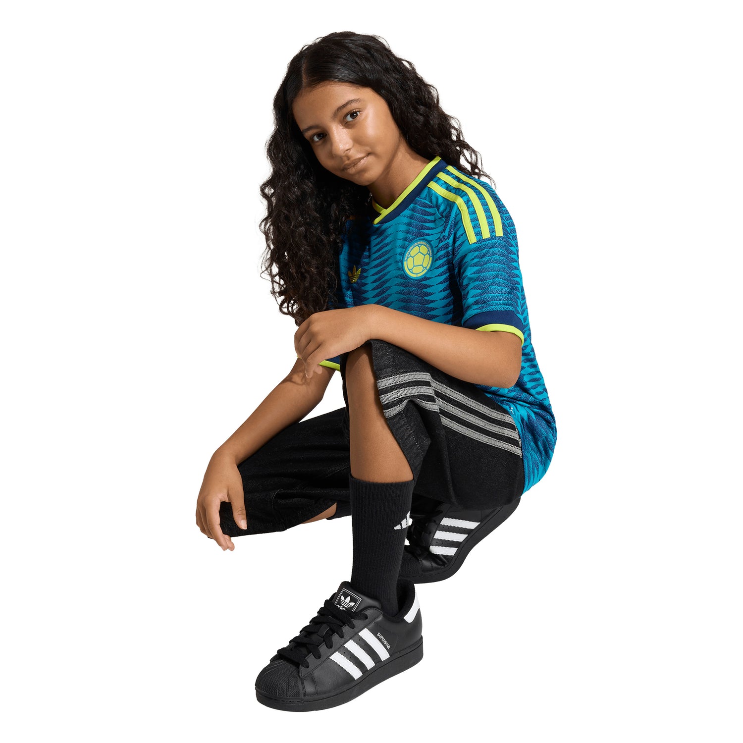 adidas Colombia Away Youth Soccer Jersey 2026 - Mistery Petrol/Navy