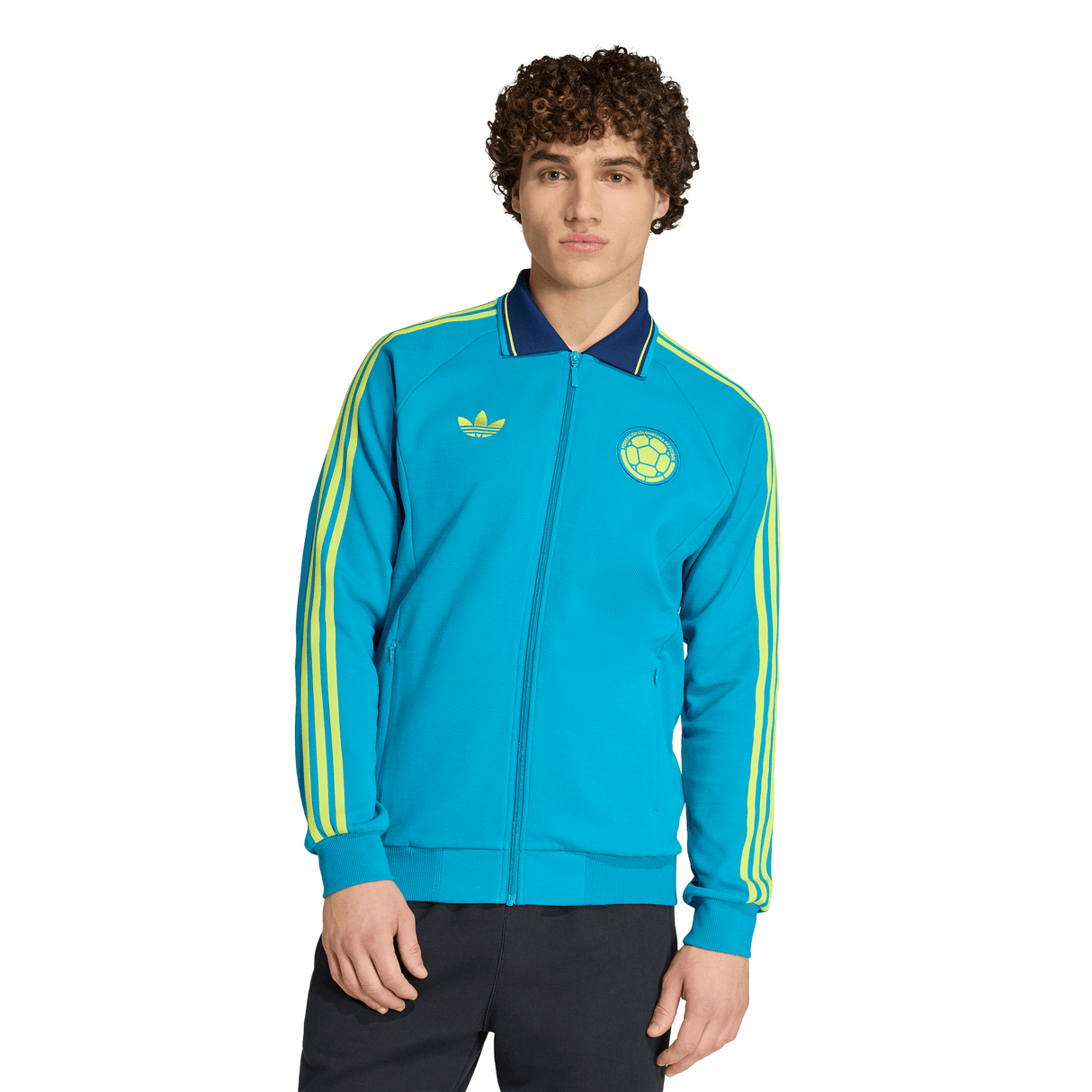 adidas Colombia Away Anthem Men's Soccer Jacket - Turquoise