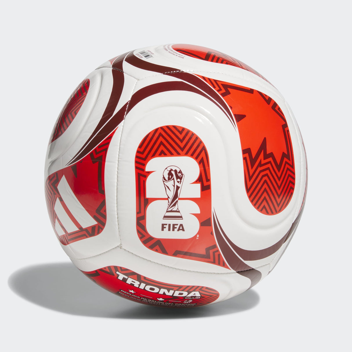 adidas World Cup Club Canada Soccer Ball - White/Red
