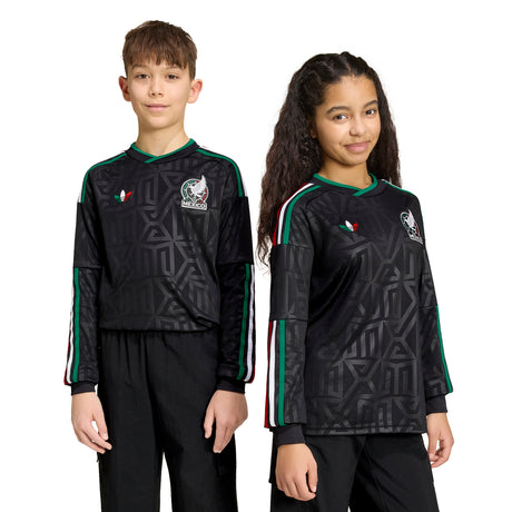 adidas Mexico Third Long Sleeve Youth Soccer Jersey 26 - Black