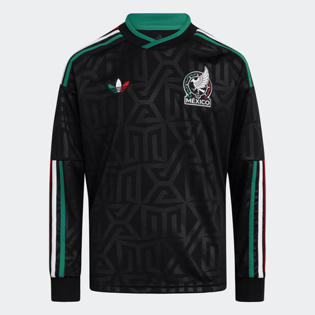 adidas Mexico Third Long Sleeve Youth Soccer Jersey 26 - Black