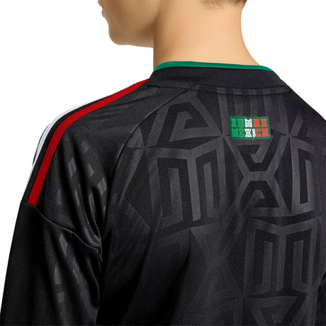 adidas Mexico Third Long Sleeve Youth Soccer Jersey 26 - Black