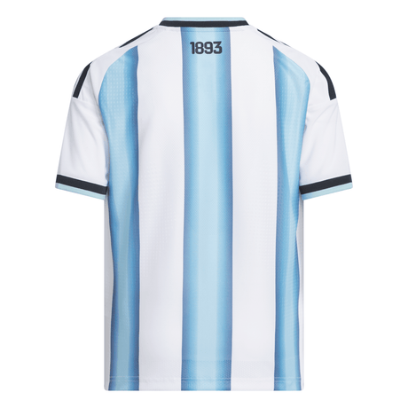 adidas Argentina Home Authentic Youth Soccer Jersey 26 - White/Blue