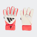adidas Predator Match Fingersave Goalkeeper Soccer Gloves - White/Red/Black