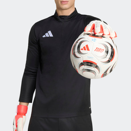 adidas Predator Match Fingersave Goalkeeper Soccer Gloves - White/Red/Black