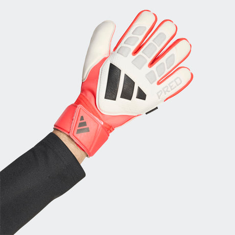adidas Predator Match Fingersave Goalkeeper Soccer Gloves - White/Red/Black