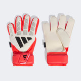 adidas Predator Match Fingersave Goalkeeper Youth Soccer Gloves - White/Red/Black