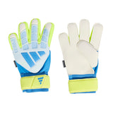 Guantes de portero de fútbol juvenil adidas Predator Match Fingersave - Celeste/Azul/Amarillo