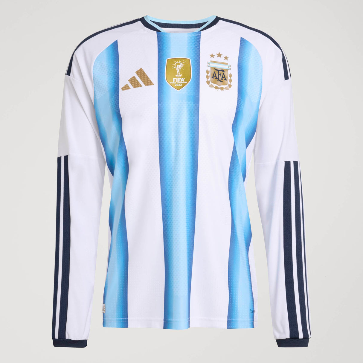 adidas Argentina Home Authentic Long Sleeve Men's Soccer Jersey 26 - White/Blue