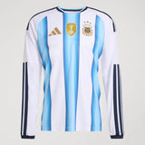 adidas Argentina Home Authentic Long Sleeve Men's Soccer Jersey 26 - White/Blue