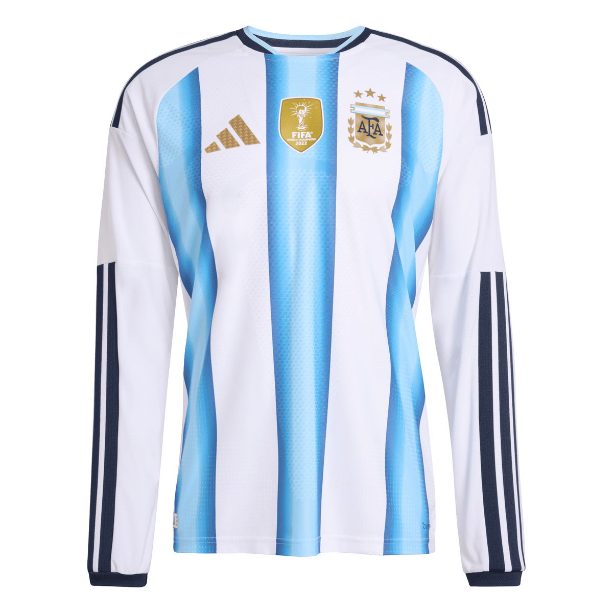 adidas Argentina Home Authentic Long Sleeve Men's Soccer Jersey 26 - White/Blue