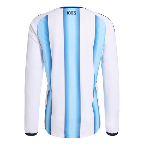 adidas Argentina Home Authentic Long Sleeve Men's Soccer Jersey 26 - White/Blue