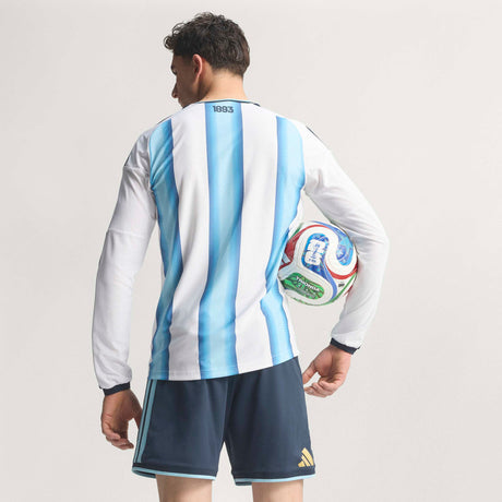 adidas Argentina Home Authentic Long Sleeve Men's Soccer Jersey 26 - White/Blue
