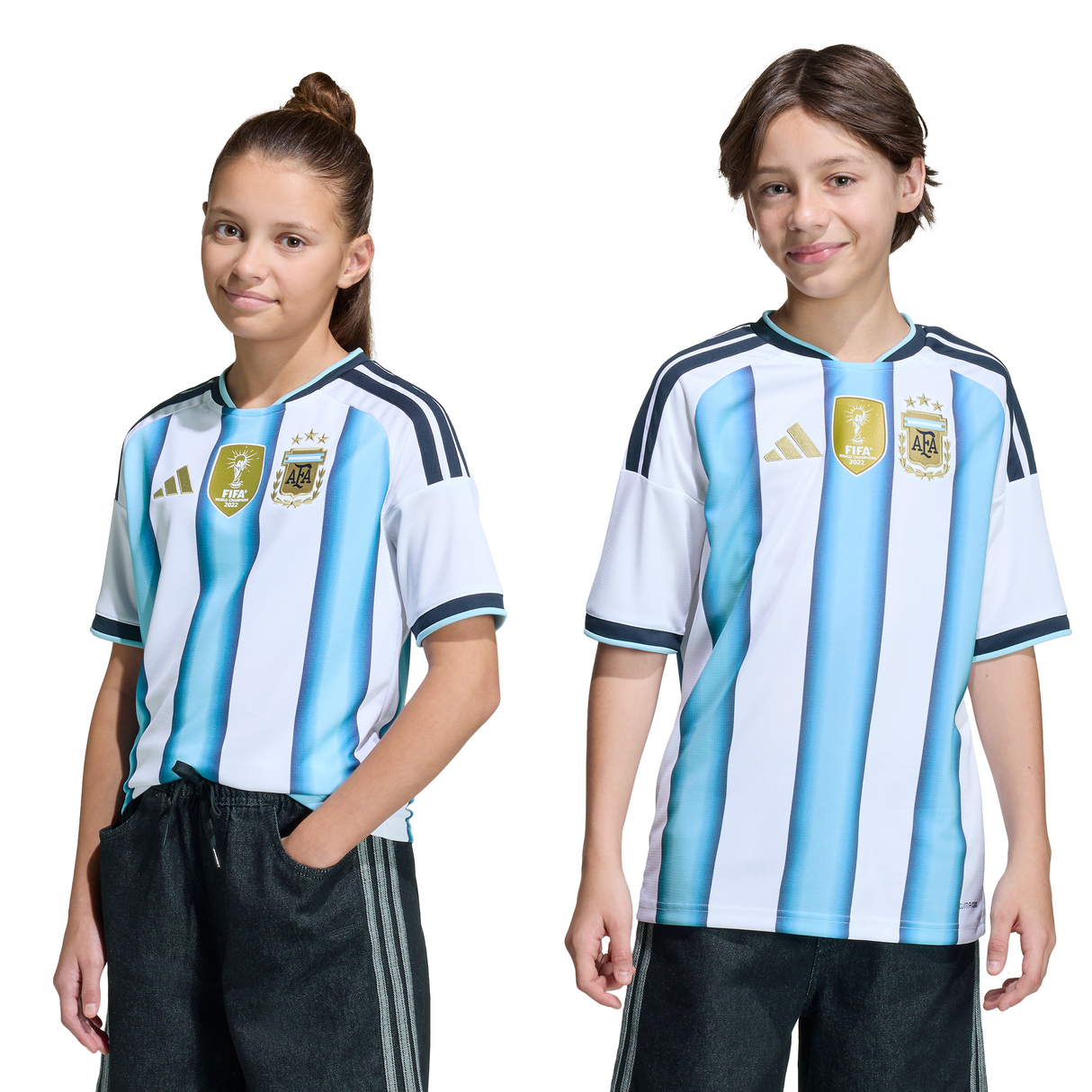 adidas Argentina Home Messi Youth Soccer Jersey 26 - White/Blue