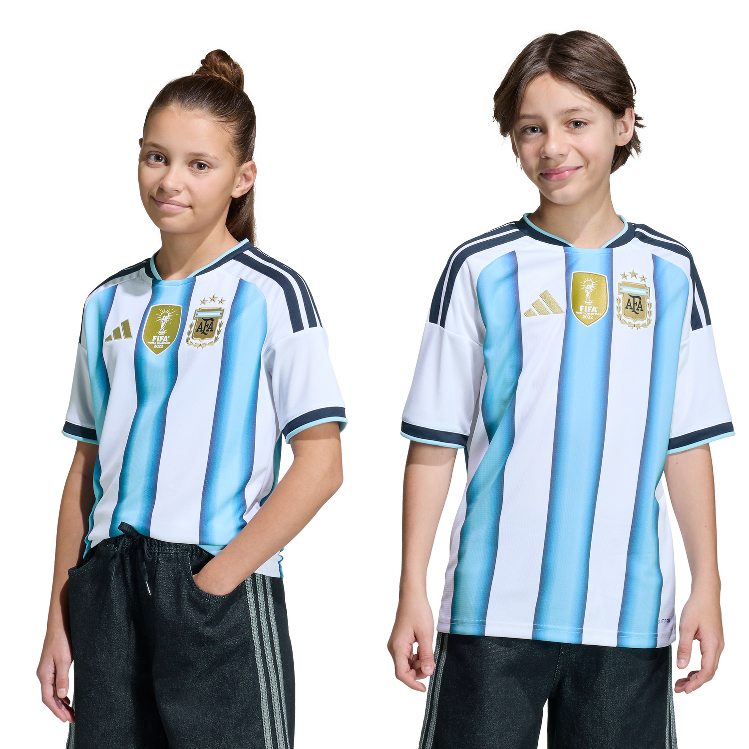 adidas Argentina Home Messi Youth Soccer Jersey 26 - White/Blue