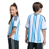 adidas Argentina Home Messi Youth Soccer Jersey 26 - White/Blue