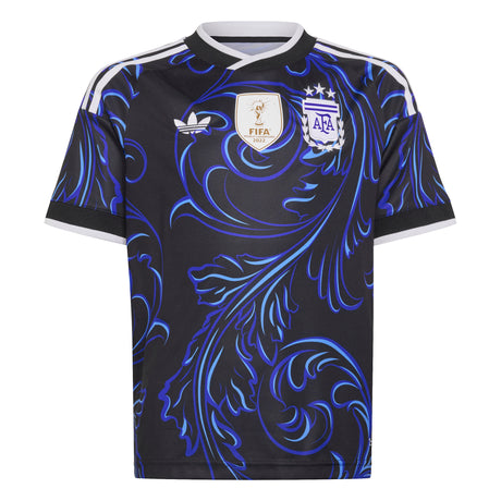 adidas Argentina Away Youth Soccer Jersey 2026 - Black/Blue