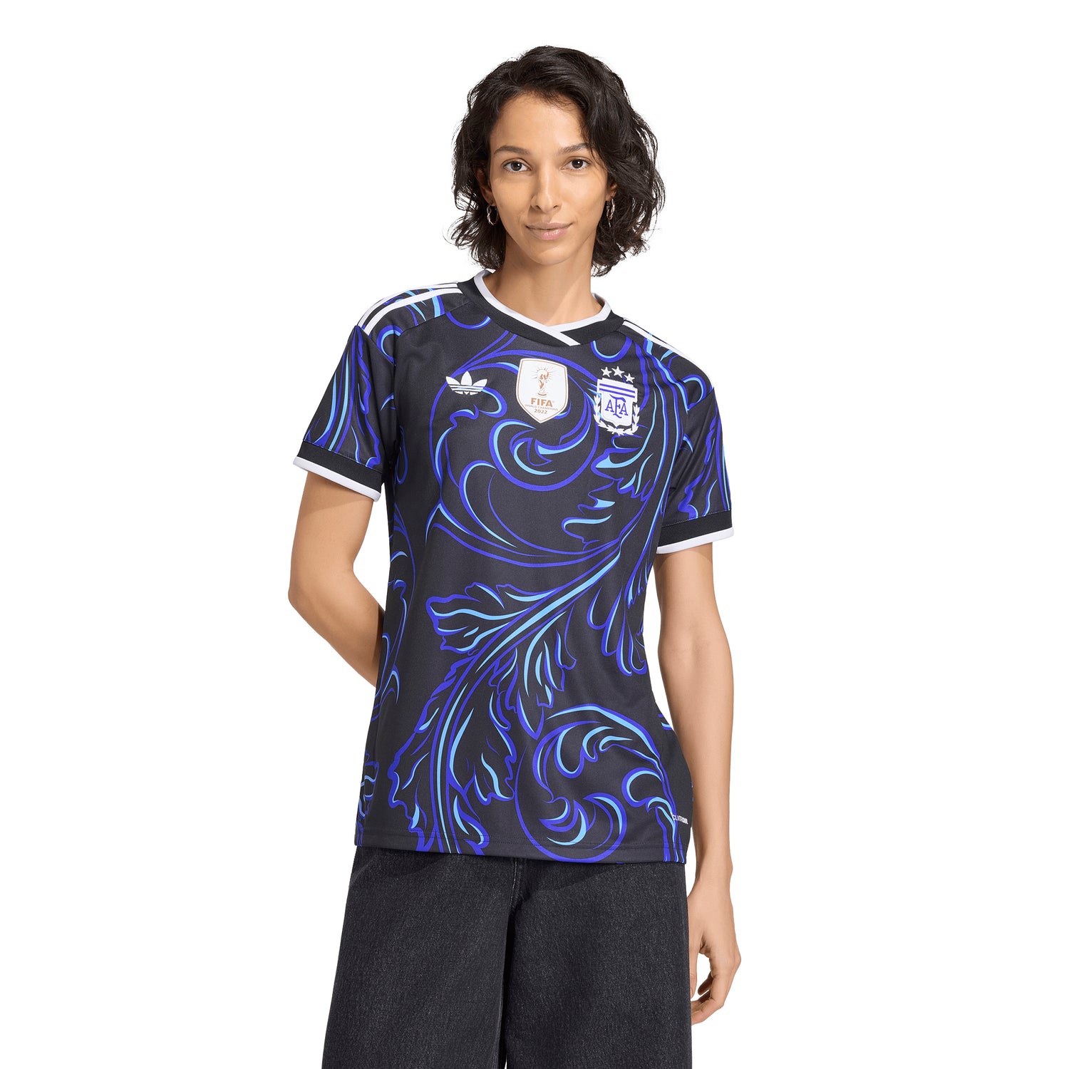 adidas Argentina Away Women's Soccer Jersey 2026 - Black/Blue