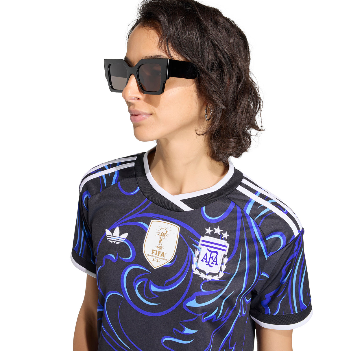 adidas Argentina Away Women's Soccer Jersey 2026 - Black/Blue
