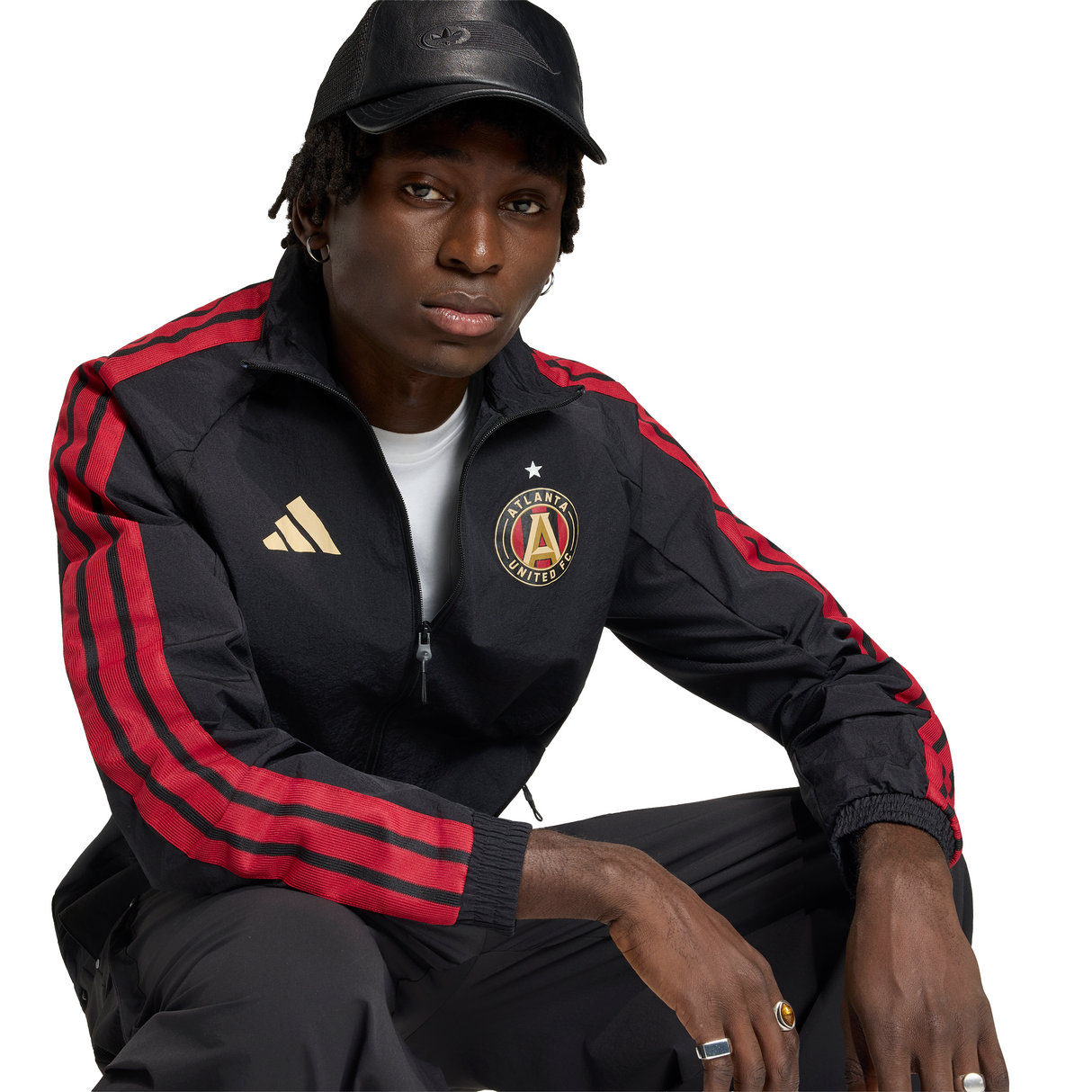 adidas Atlanta United FC Anthem Men's Soccer Jacket - Black/Gold