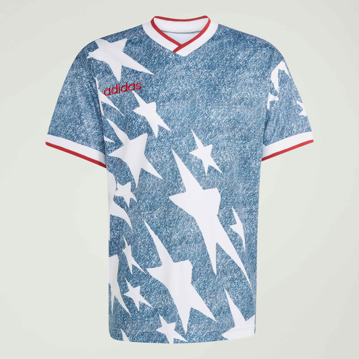 adidas Denim Graphic Soccer Jersey - White/Blue