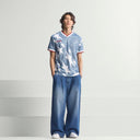 adidas Denim Graphic Soccer Jersey - White/Blue