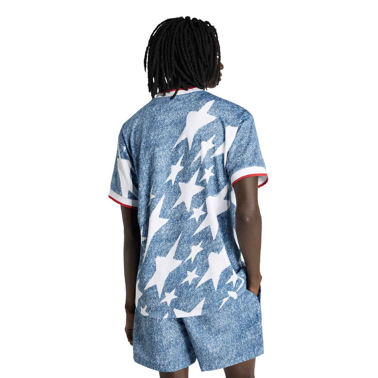 adidas Denim Graphic Soccer Jersey - White/Blue