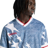 adidas Denim Graphic Soccer Jersey - White/Blue