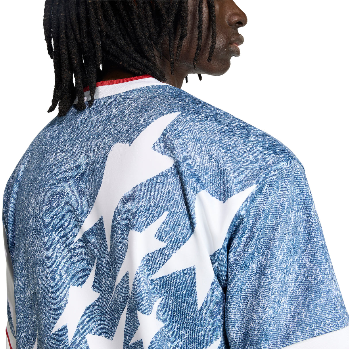 adidas Denim Graphic Soccer Jersey - White/Blue