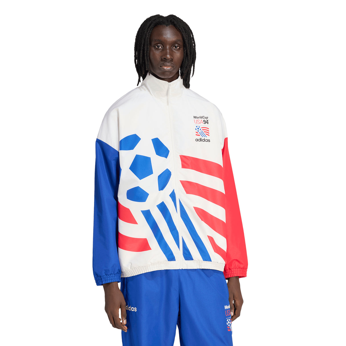 Chaqueta de chándal de fútbol tejida con gráfico adidas para hombre - Blanco