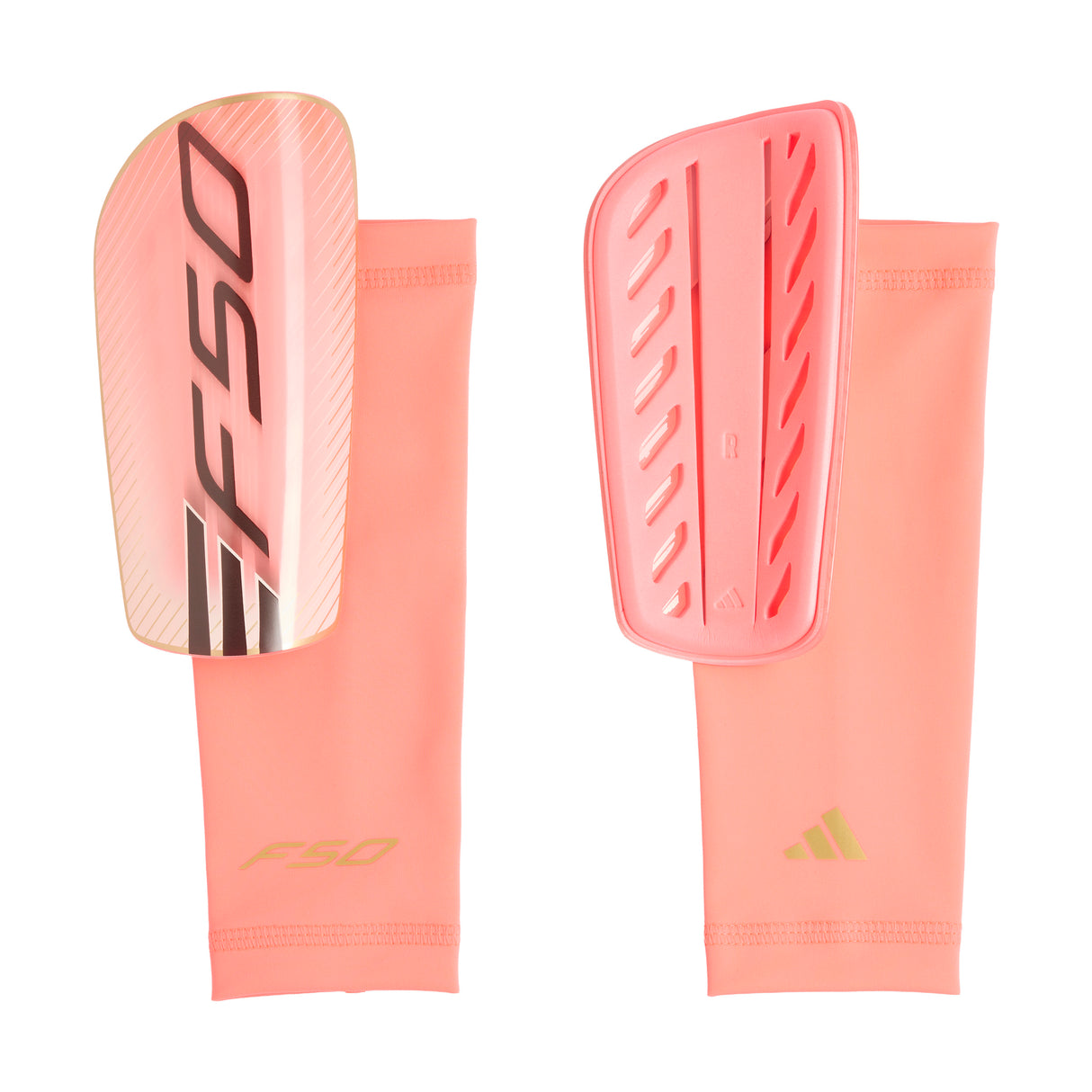 adidas F50 League Soccer Shin Guards -Turquesa/Ivory/Gold/Black