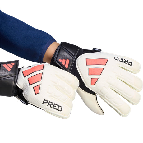 adidas Predator Match Fingersave Goalkeeper Soccer Glove - White/Back