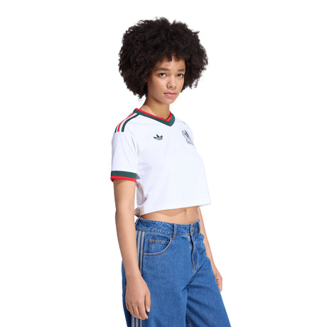 adidas Mexico Away Cropped Women's Soccer Jersey 2026 - White