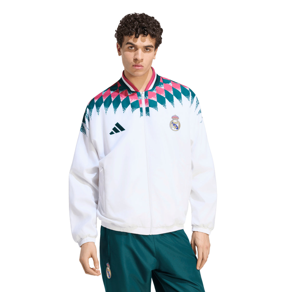 adidas Real Madrid Stadium Men's Soccer Track Top - White/Black