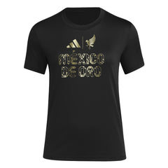 Camiseta adidas Mexico Hob FW22 para mujer, color negro