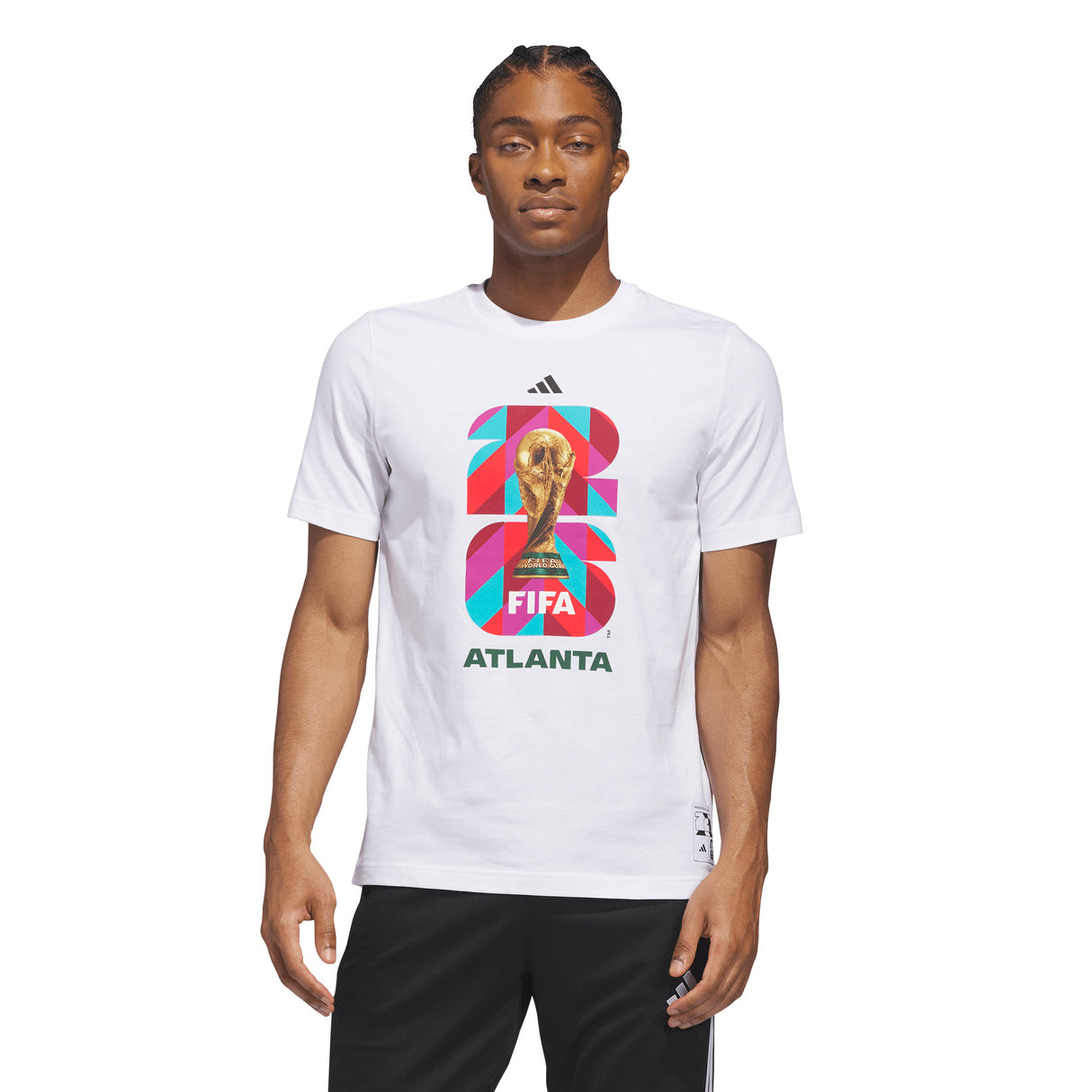 Camiseta de fútbol para hombre adidas FIFA World Cup 26 Host City Atlanta Graphic - Blanco