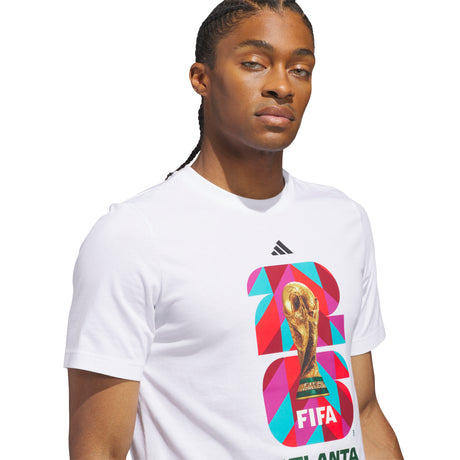 Camiseta de fútbol para hombre adidas FIFA World Cup 26 Host City Atlanta Graphic - Blanco