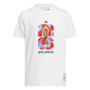 Camiseta de fútbol juvenil adidas Copa Mundial de la FIFA 26 con gráfico de la ciudad anfitriona Atlanta - Blanca