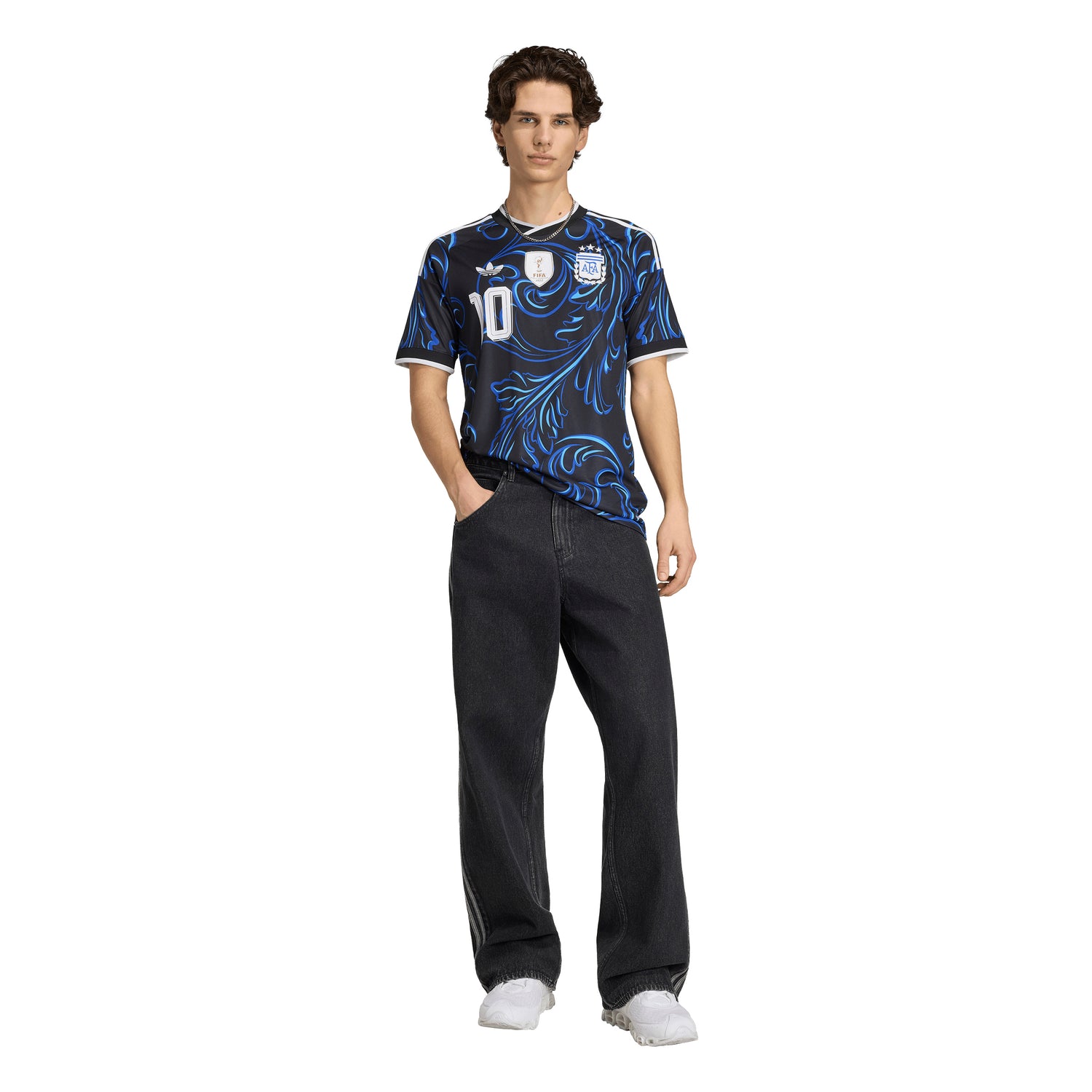 adidas Argentina Away Messi Men's Soccer Jersey 2026 - Black/Blue