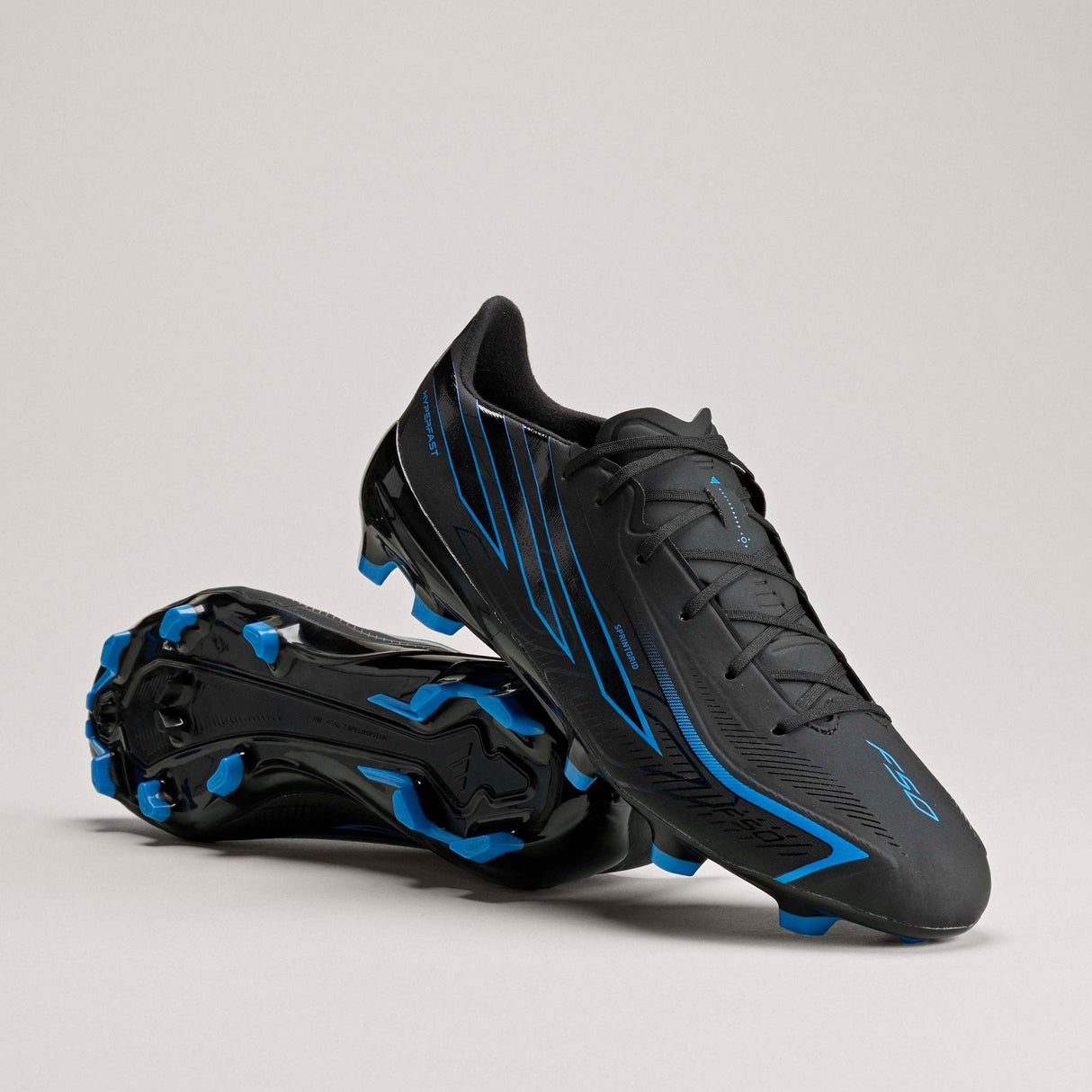 adidas F50 Hyperfast League Firm Ground Men's Soccer Cleats - Black/Black/Blue