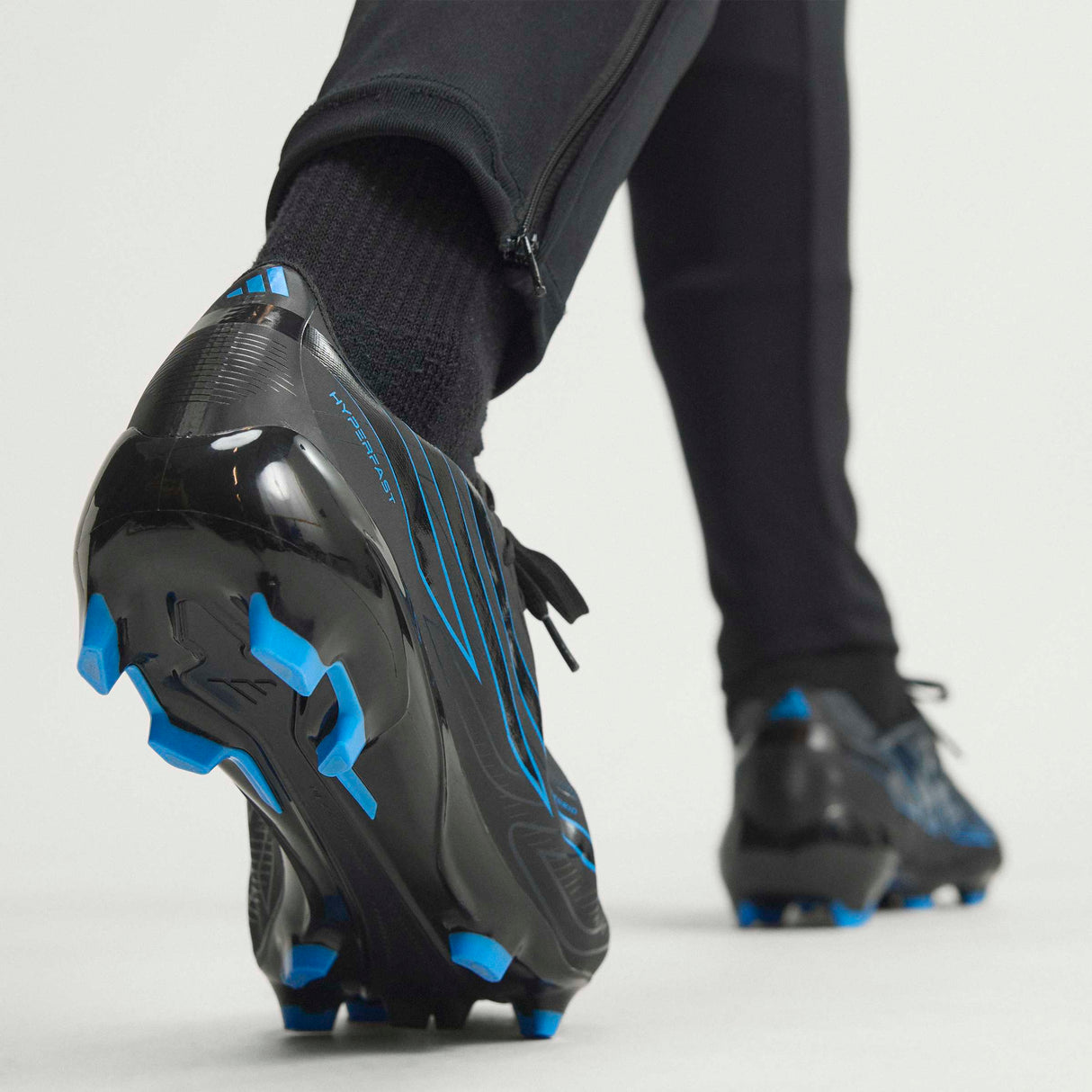 adidas F50 Hyperfast League Firm Ground Men's Soccer Cleats - Black/Black/Blue