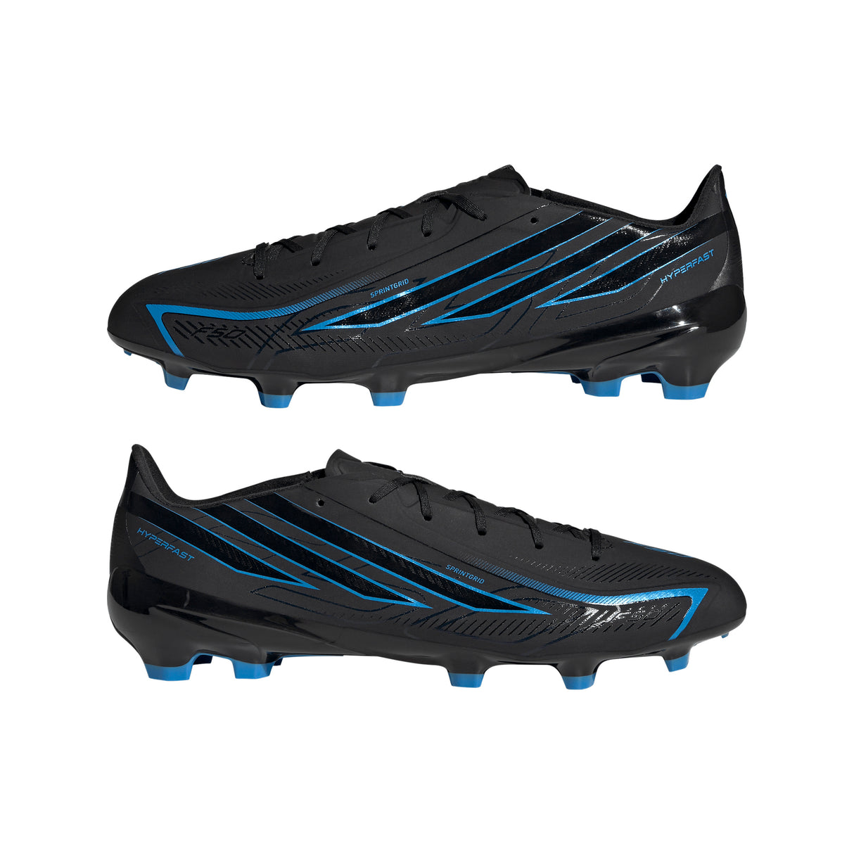 adidas F50 Hyperfast League Firm Ground Men's Soccer Cleats - Black/Black/Blue