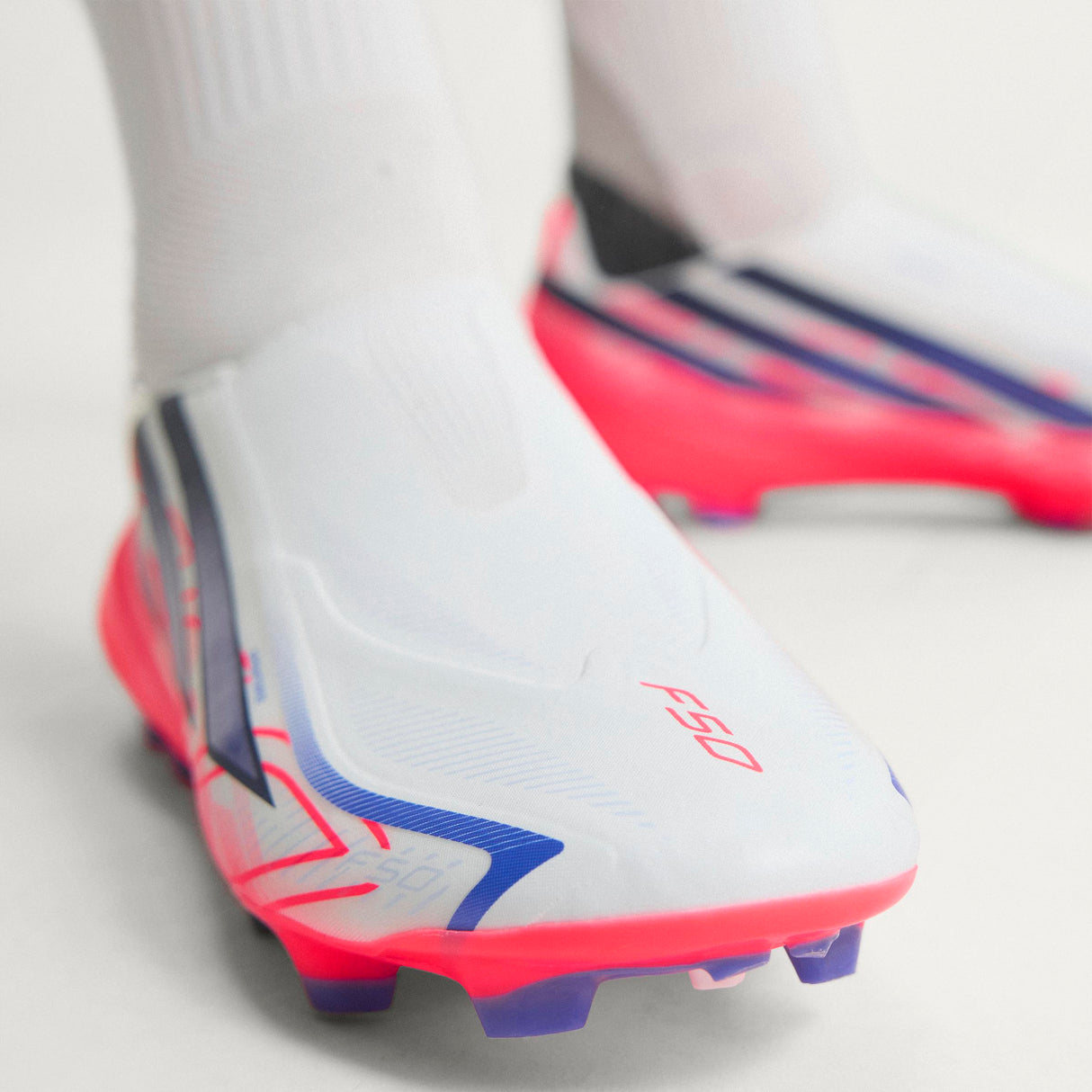 adidas F50 Hyperfast League Laceless FG Firm Ground Men's Soccer Cleats - White
