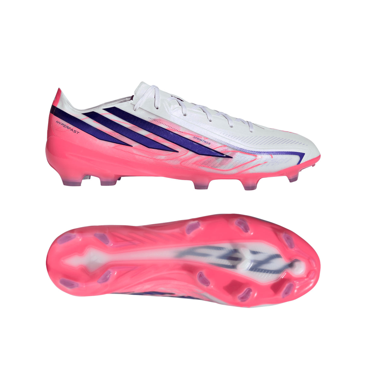 adidas F50 Hyperfast Pro Firm Ground Men's Soccer Cleats - White/Purple