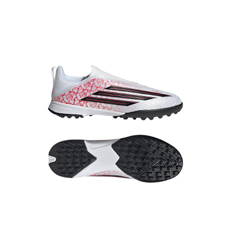 adidas F50 League Laceless TF Turf Youth Soccer Cleats - White/Black/Red