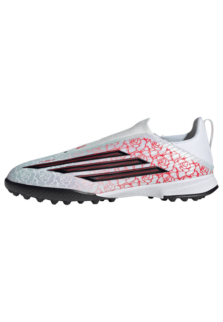 adidas F50 League Laceless TF Turf Youth Soccer Cleats - White/Black/Red